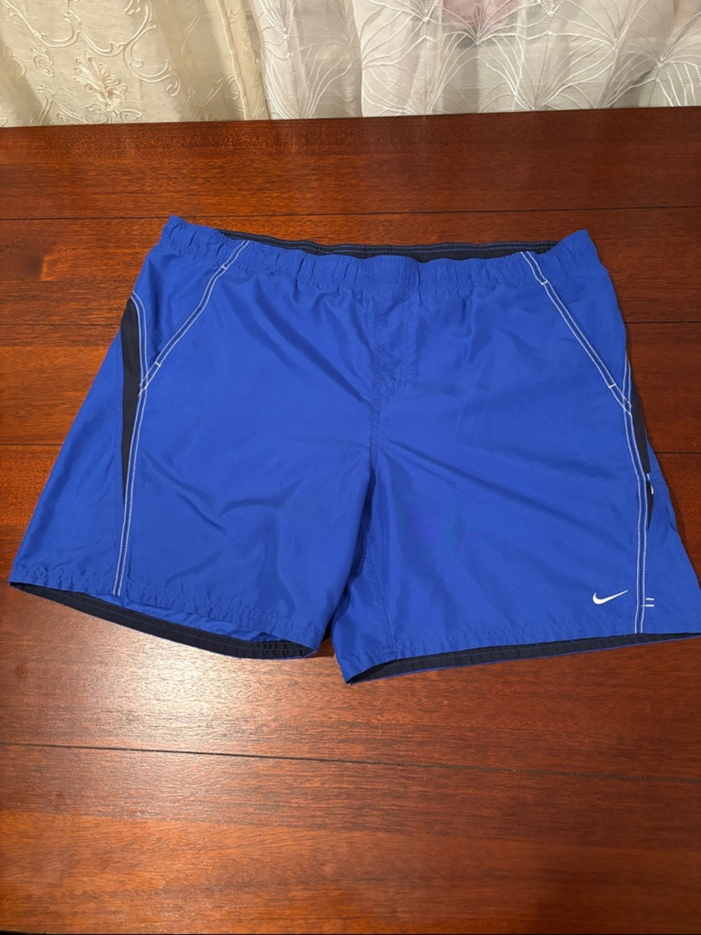 Nike Royal Blue Athletic Shorts with White Swoosh Size XXL